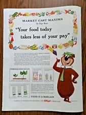 1962 Kellogg's Battle Creek Ad  Market Cart Maxims by Yogi Bear picture