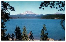 South Sister Oregon Elk Lake Posted 1963 Postcard Mountains picture