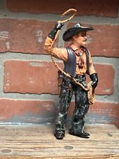 Vintage American Western Cowboy Figure 7”  Hat Lasso Gun Vest Realistic Toy picture