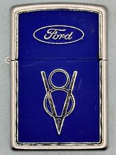 Vintage 2005 Ford V8 Blue Emblem Chrome Zippo Lighter NEW picture