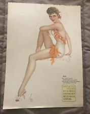 VARGAS VINTAGE May 1945 Esquire Calendar Pinup Sultry Lady in white bathing suit picture