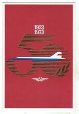 1973 AEROFLOT 50 years of civil aviation Airplane USSR Russian Postcard Old picture