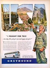 1944 Greyhound Motor Coaches WWII Print Ad I Fought Homecoming Soldiers 167 picture