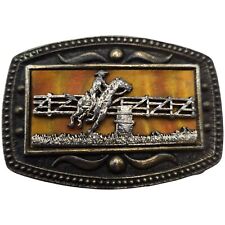 Vintage Barrel Racer Belt Buckle Rodeo Cowboy Cowgirl Country Western Wear picture