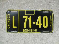 Curacao 1991  license plate  #   L  71 - 40 picture