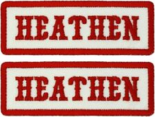 Heathen Red White Embroidered Patch  |2PC -IRON ON OR SEW    3