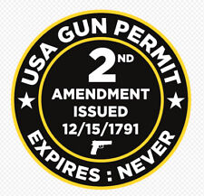 USA Gun Permit 2nd Amendment Sticker Decal Made in the USA 2a picture