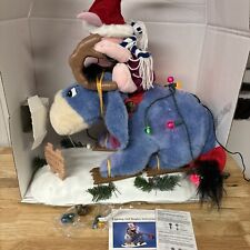 1996 Telco Disney Winnie the Pooh Piglet Riding Eeyore Animated Rare *Read* picture