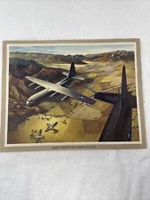 Lockheed Turbo Prop USAF. C-130 Cargo Transport Vintage Print 14”x11” picture