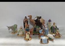 Christmas Nativity Vintage Holland Mold Set 13 Piece Hand Painted Large Pieces picture