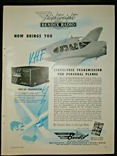 1946 FLIGHTWEIGHT NEW VHF PAT50 TRANSMITTER BENDIX RADIO vintage Trade print ad picture