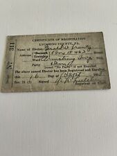 1938 Voter Registration Card Lycoming County, PA  picture