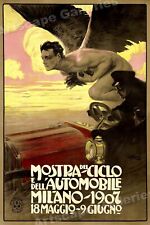 Mostra del Ciclo 1907 Milano Italy Vintage Style Car Poster - 24x36 picture