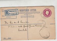 G.B. Registered Stamp Letter 1937 Regd Manchester Label to Carlisle Ref 35669 picture