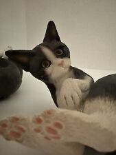 Lifelike Perching Black & White Cat(s) Shelf Sitter Statues Decor Cats picture