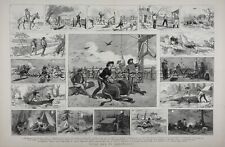 AUSTRALIA 17 Views of Pioneer Life, Cowboys, Huge 2X-Folio 1880s Antique Print picture