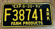 1991 Arkansas Farm Products vehicle License Plate unused steel NICE picture