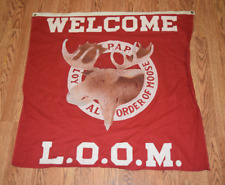 Vintage Welcome to L.O.O.M. Loyal Order of Moose Lodge Wall Decor Banner / Flag picture