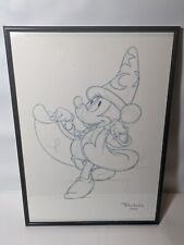Vintage Framed 1998 Sorcerer Mickey Mouse Fantasia 1940 Sketch Print Walt Disney picture