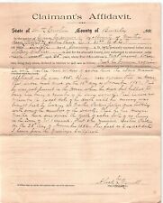 1895 MT PLEASANT SC AFFIDAVIT FOR ARREARS OF PAY & BOUNTY SABIE REED   Z3804 picture