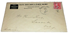 1899 DULUTH SOUTH SHORE & ATLANTIC DSS&A COMPANY ENVELOPE MARQUETTE MICHIGAN picture