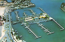 Fort Lauderdale Florida, Bahia Mar Yacht Basin & Marina, Vintage Postcard picture