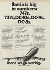 1976 IBERIA International Airlines Spain Boeing 747 PRINT AD advert DC10 airways picture