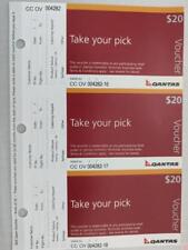 Qantas Customer service Vouchers - Early 2000's Take your pick $20.00 Sheet of 3 picture