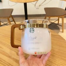New Korean Starbucks Cup classic Goddess logo glass pot wooden handle 680ml picture