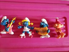 Lot Of 4 Vintage 1980s Smurf Plastic Figurines picture