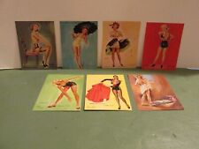 VINTAGE PIN-UP GIRLS - LOT OF 7 PICTURES IN VIBRANT COLOR picture