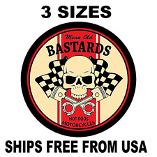 Biker Motorcycle Sign Sticker Decal Mean Old Bastards Hot Rod Motorcycles picture