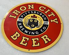 12” Iron City  Beer  Pittsburgh Vintage Style Heavy Steel  Metal Sign picture