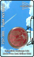 Blue and Red Boeing 737 Aircraft Skin Challenge Coin picture