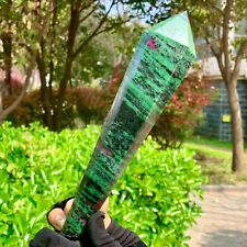 1.26LB Natural green Ruby zoisite (anylite) crystal Wand Obelisk Point Healing picture