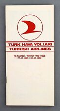 TURKISH AIRLINES AIRLINE TIMETABLE WINTER 1985/86 THY TURK HAVA YOLLARI picture