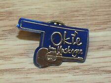 Unbranded Okie From Muskogee Collectible Guitar Blue Plastic Pin / Lapel  picture