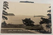 RPPC BAR HARBOR,Maine ME Bay Tall Ship Hancock County 1941 postal used Postcard picture
