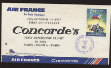 Concorde Flight Cover 1st Supersonic Fligh Paris Manila Paris  Air France   (CF5 picture