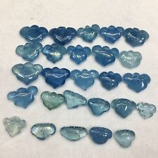 26Pcs Natural Blue Aquamarine Quartz Carved Pendant Healing 88.9g 16-26mm picture