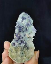 A Rare And Good-Looking Blue-Violet Phantom Cubic Fluorite Quartz Mineral picture