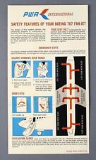 PWA INTERNATIONAL BOEING 707 VINTAGE SAFETY CARD PACIFIC WESTERN AIRLINES picture