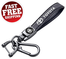 Leather Car Key Chain Metal Car Keyring Keychain for Toyota Key Fob Men Women picture
