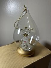 Vintage Avon Brilliant Spun Blown Glass Angel Christmas Ornament New In Box picture