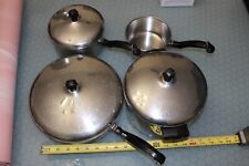 VTG FARBERWARE STAINLESS Steel ALUMINUM Clad POTS PANS LIDS AS IS USED picture