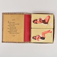 Vintage Double Deck Playing Cards in Box Pin-Up Girls Win, Lose or Draw picture