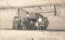 c1915 RPPC Airplane Men Maintenance Tent Hangar Wings Off Curtiss Jenny?  P467 picture