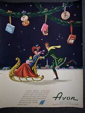 Vintage 1946 Magazine Ad Advertising Avon Christmas Winter Sleigh Colorful picture