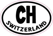 3X2 Oval CH Switzerland Sticker Vinyl Cup Decals Sticker Bumper Car Decal picture