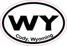 3X2 Oval Cody Wyoming Sticker Vinyl City Car Truck Vehicle State Bumper Stickers picture